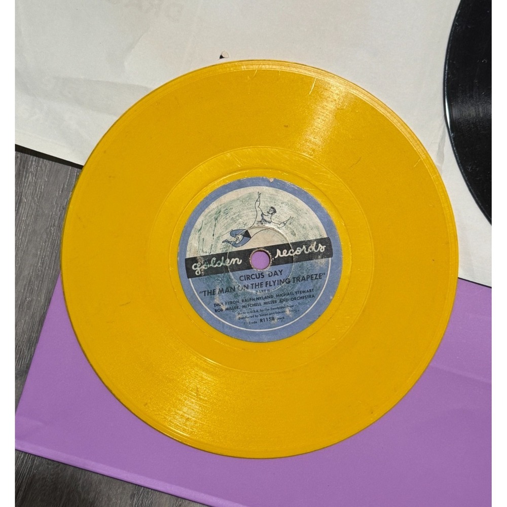 Little Golden Records Circus Day Man On The Flying Trapeze 78 RPM Yellow Vinyl